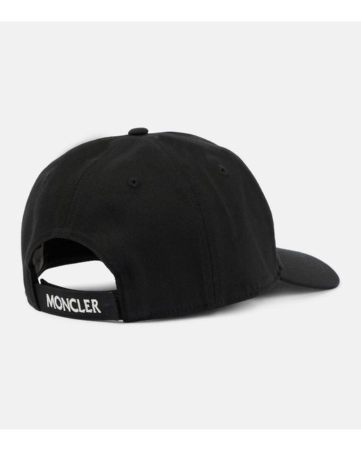 Gorra de lona con logo Moncler de color Black