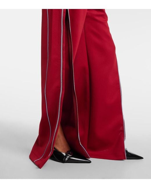 Rabanne Red Zip-Up Jersey Track Pants