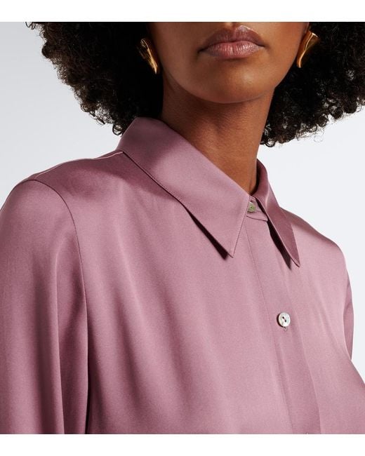 Vince Pink Silk-Blend Shirt