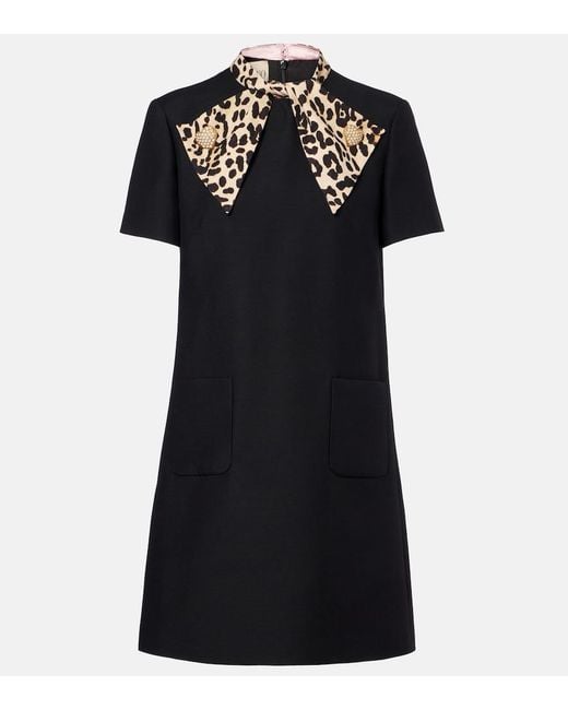 Valentino Black Crepe Couture Bow-Detail Minidress