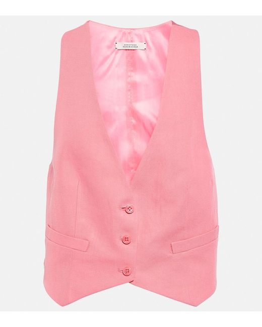 Dorothee Schumacher Pink Colorful Lightness Cotton And Linen Vest