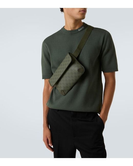Gucci Guerteltasche Gg Small Mit Leder in Green für Herren