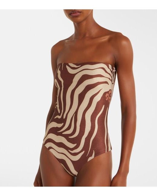 Johanna Ortiz Brown Alta Mar Printed Swimsuit