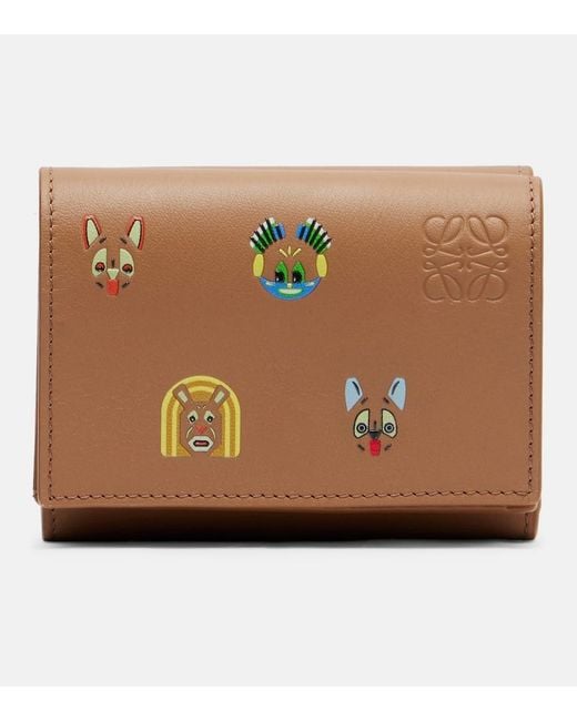 Loewe Brown X Louis Wain Cats Leather Wallet