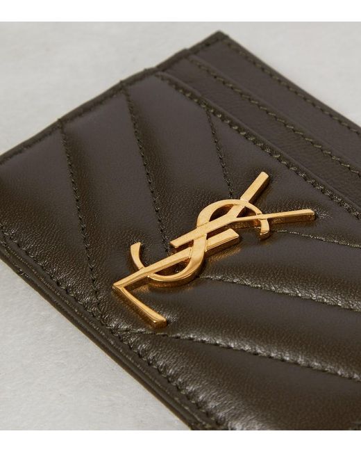 Saint Laurent Black Kartenetui Cassandre Aus Matelasse-Leder