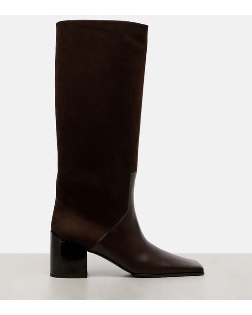 Alaïa Brown 55 Leather Knee-High Boots
