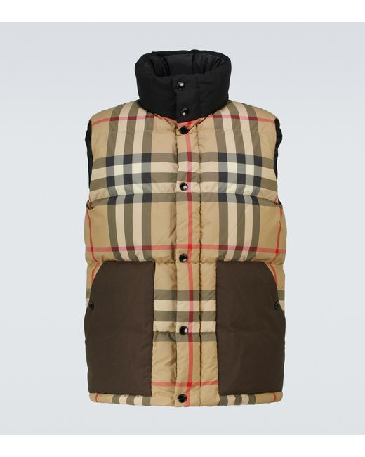 Burberry Multicolor Kenwick Checked Down Vest for men