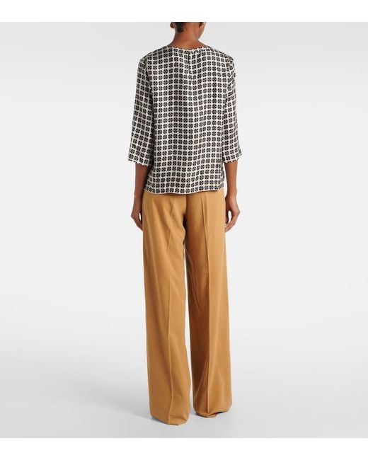 Max Mara Black Max Mara Ribes Checked Silk Top