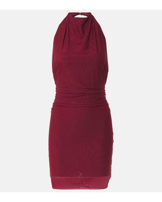 Sir Red Toni Halterneck Mesh Minidress