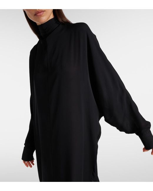 Khaite Black Lexi Silk Georgette Maxi Dress