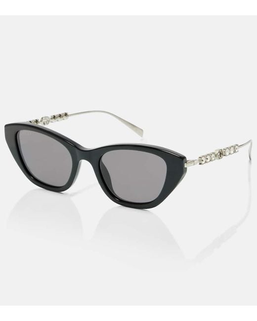 Gucci Brown Interlocking G Cat-Eye Sunglasses