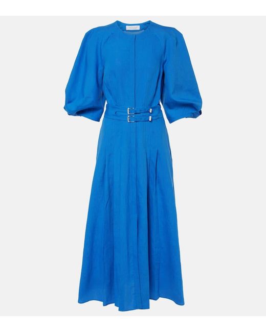 Vestido largo Elea de lino Gabriela Hearst de color Blue