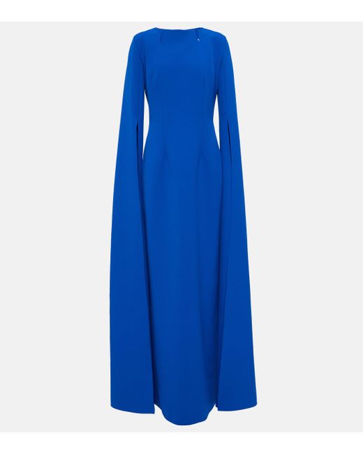Safiyaa Blue Cape Sleeves Gown