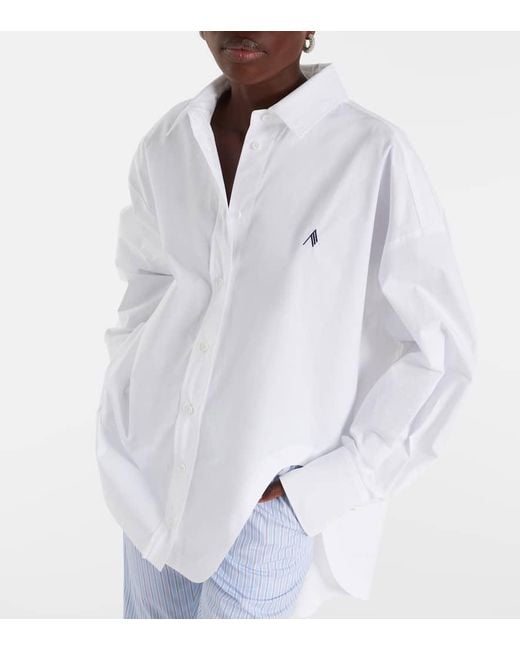 The Attico White Diana Oversized Cotton Shirt