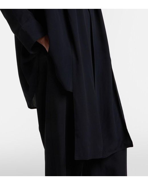 Totême Black Scarf-Detail Blouse