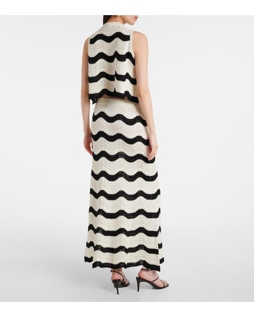 LaDoubleJ Black Chevron Cotton Crochet Crop Top