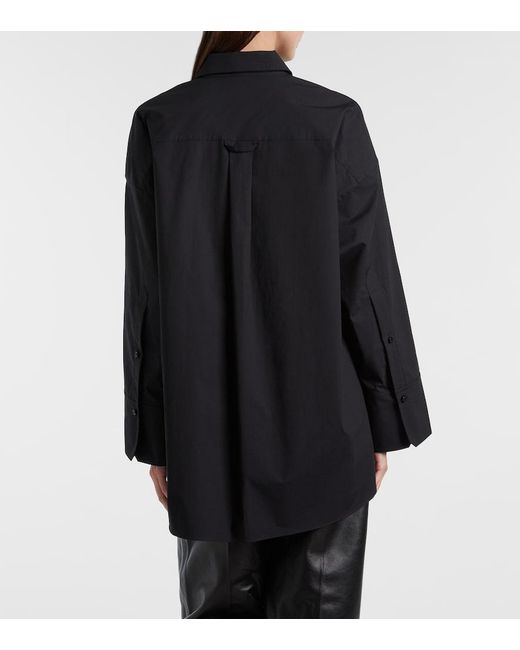 Dorothee Schumacher Blue Floral-Applique Oversized Cotton-Blend Shirt