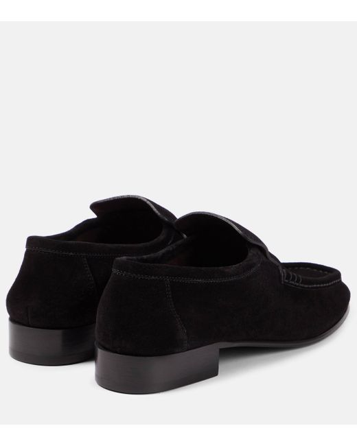 The Row Black New Soft Suede Loafers
