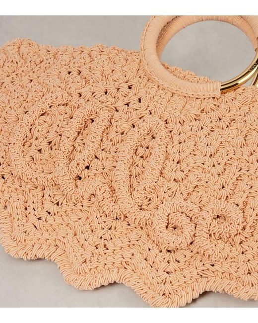 Chloé Brown Tote Bag Bracelet Paravent Small Aus Haekelstrick