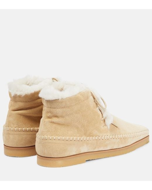 Totême  Natural Lace-Up Suede Moccasins