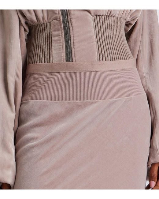 Rick Owens Brown Velvet Midi Skirt