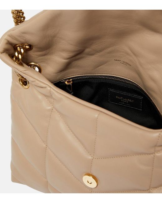 Saint Laurent Natural Puffer Small Leather Shoulder Bag