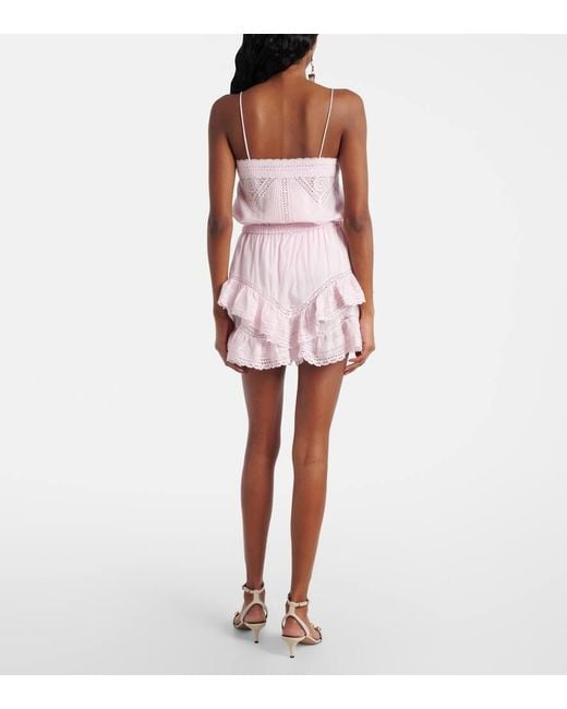 Shorts Geana De Algodon Con Encaje Isabel Marant de color Pink
