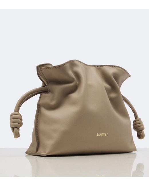 Loewe Natural Flamenco Mini Leather Clutch