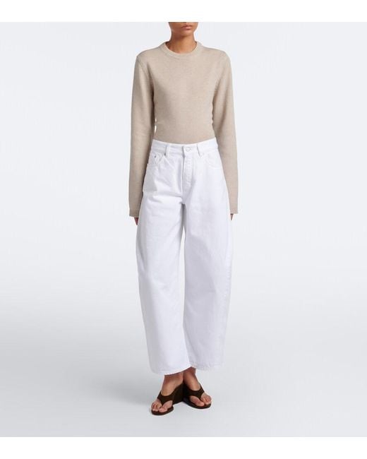 Alaïa White Barrel-Leg Jeans