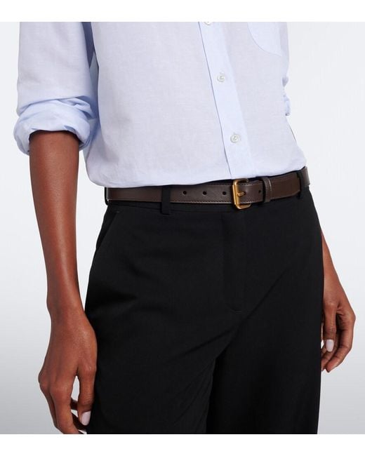 The Row Black Geo Leather Belt