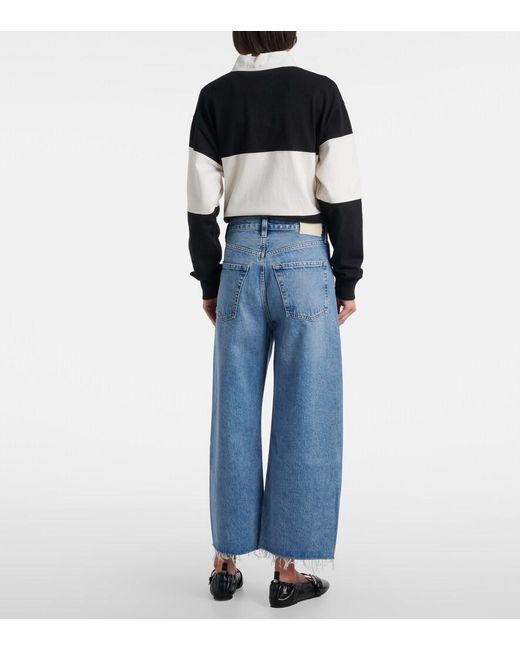 Citizens of Humanity Blue Ayla Cropped Wide-Leg Jeans