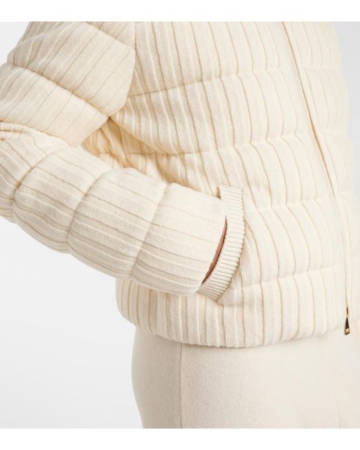 Moncler Natural Wool And Cashmere Down Jacket