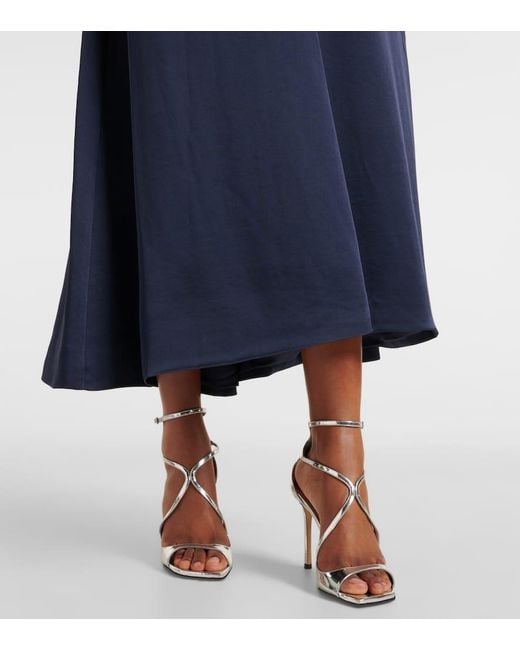 Jonathan Simkhai Blue Catriona Satin Midi Dress
