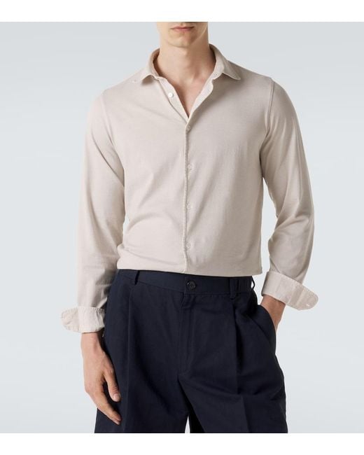 Fedeli Natural Cotton Jersey Shirt for men