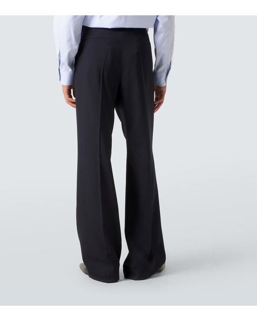Valentino Blue Virgin Wool Straight Pants for men