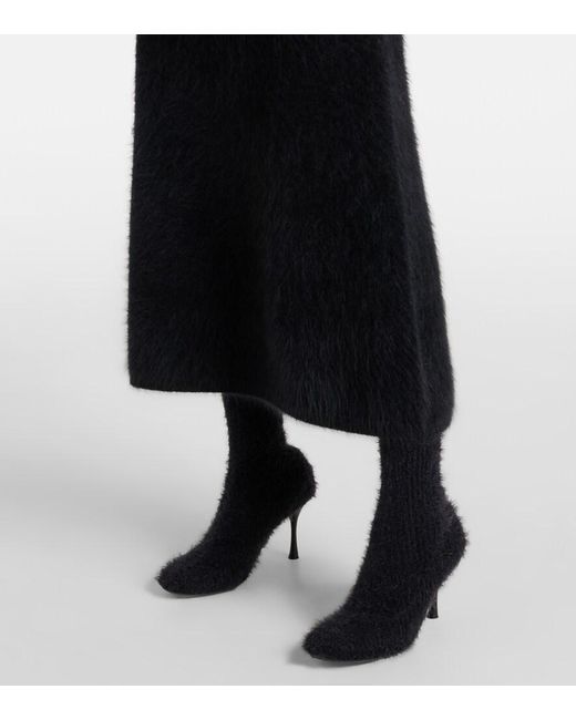 Gianvito Rossi Black 85 Knitted Bootie