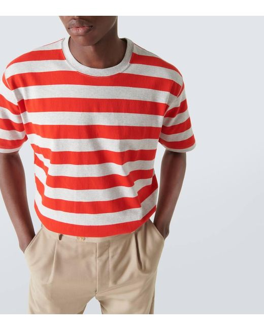 Junya Watanabe Red Striped Cotton Jersey T-shirt for men
