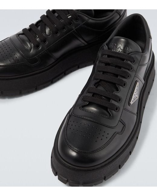 Prada Black Leather Sneakers for men