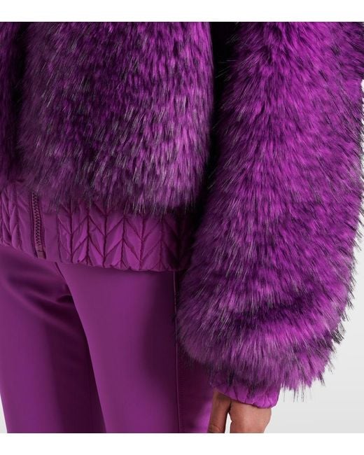 Goldbergh Purple Indira Reversible Faux-Fur Ski Jacket