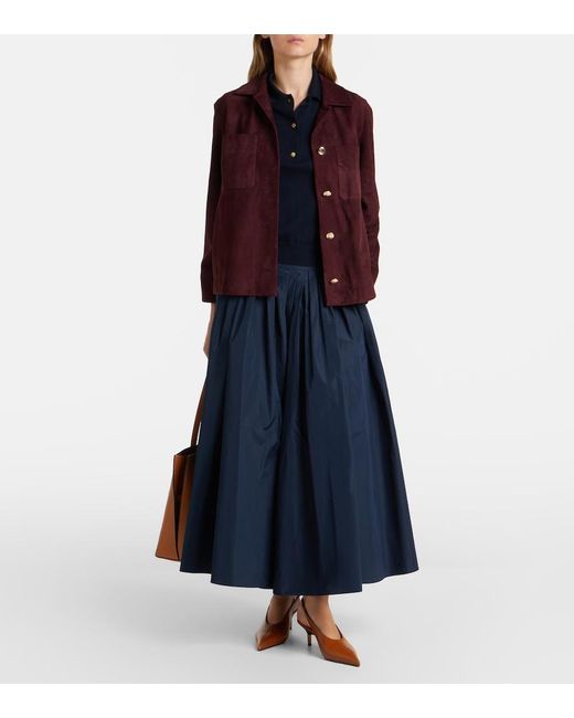 Max Mara Purple Suede Blouson Jacket