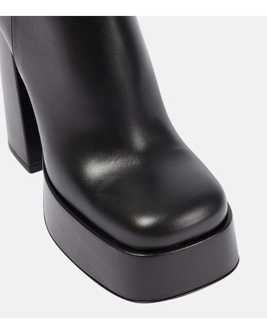 Versace Black Plateaustiefel Aus Leder