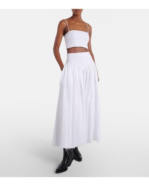 Gabriela Hearst White Blazie Linen Crop Top