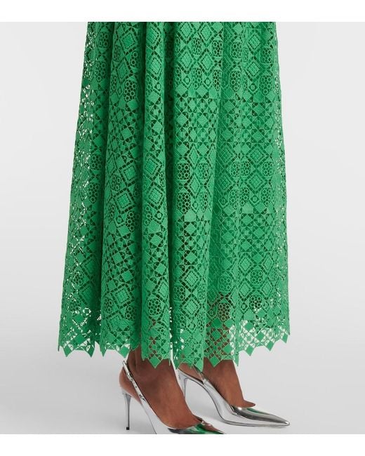 Elie Saab Green Halterneck Midi Dress