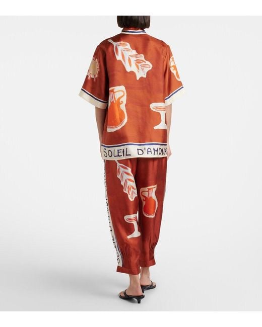 ALÉMAIS X Lrnce Soleil D'Amour Silk Tapered Pants
