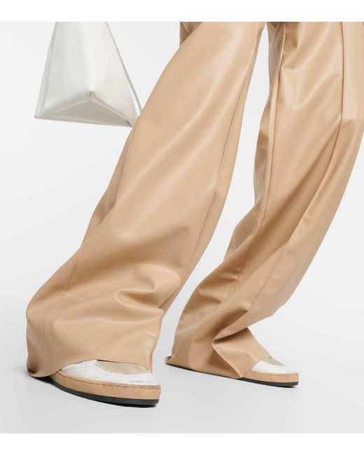 Wolford Natural High-rise Faux Leather Wide-leg Pants