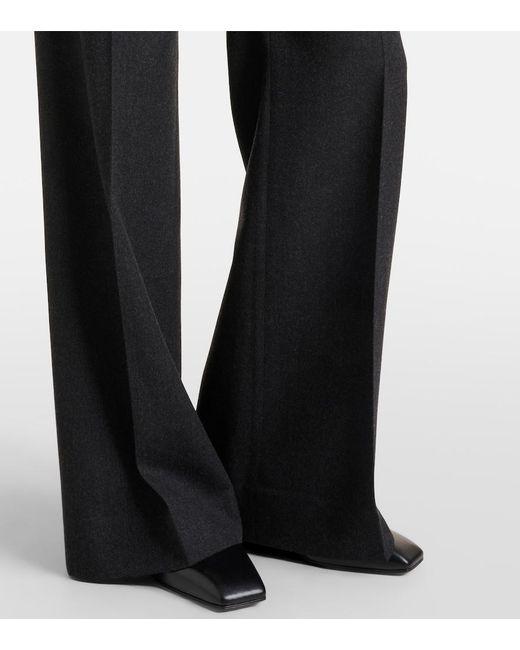 Victoria Beckham Black Alina Virgin Wool Flared Pants
