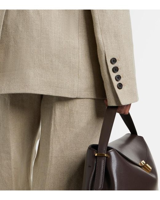 Totême Natural Frayed Linen Blazer