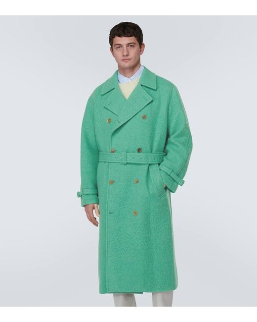 Cappotto Melton in lana e alpaca di Auralee in Green da Uomo