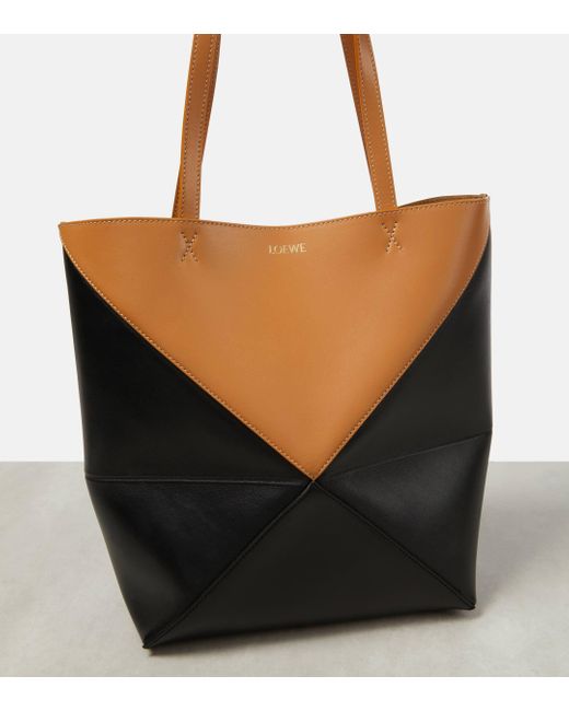 Loewe Black Logo Leather Tote Bag