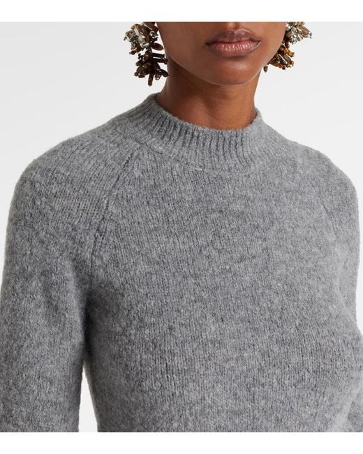 Dries Van Noten Gray Alpaca And Wool-Blend Sweater